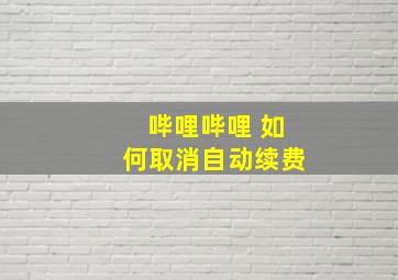 哔哩哔哩 如何取消自动续费